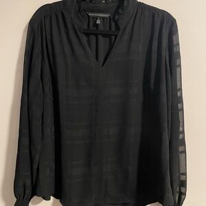 White House Black Market Sheer Long Sleeve Blouse